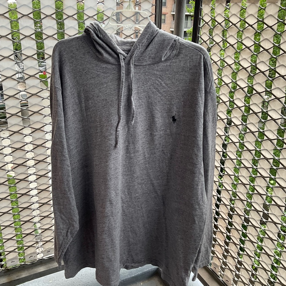 Polo Ralph Lauren Jersey Hooded Long Sleeved T-Shirt, GREY
